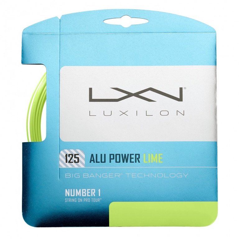 Luxilon struna tenisowa Alu Power LE 1.25 (trwałość + moc) limonkowa 12m zestaw