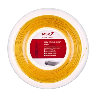 MSV Sznur tenisowy Focus Hex Soft 1.20 (Trwałość+Dotyk) żółty 200m rolka