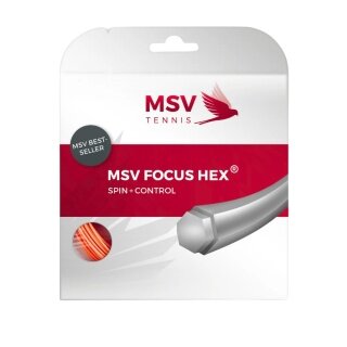 MSV Sznur tenisowy Focus Hex (trwałość + spin) pomarańczowy zestaw 12m