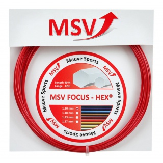 Nawleczka z żyłką tenisową Focus Hex (trwałość + spin) czerwona