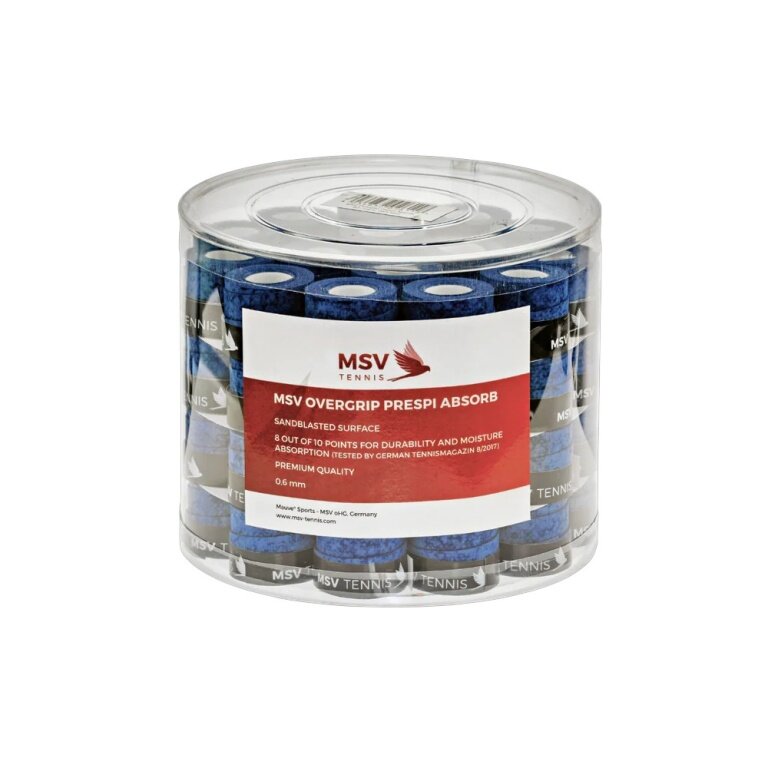 MSV Overgrip Prespi Absorb 0,6 mm (wchłanianie potu/komfort) ciemnoniebieski 60 sztuk w opakowaniu