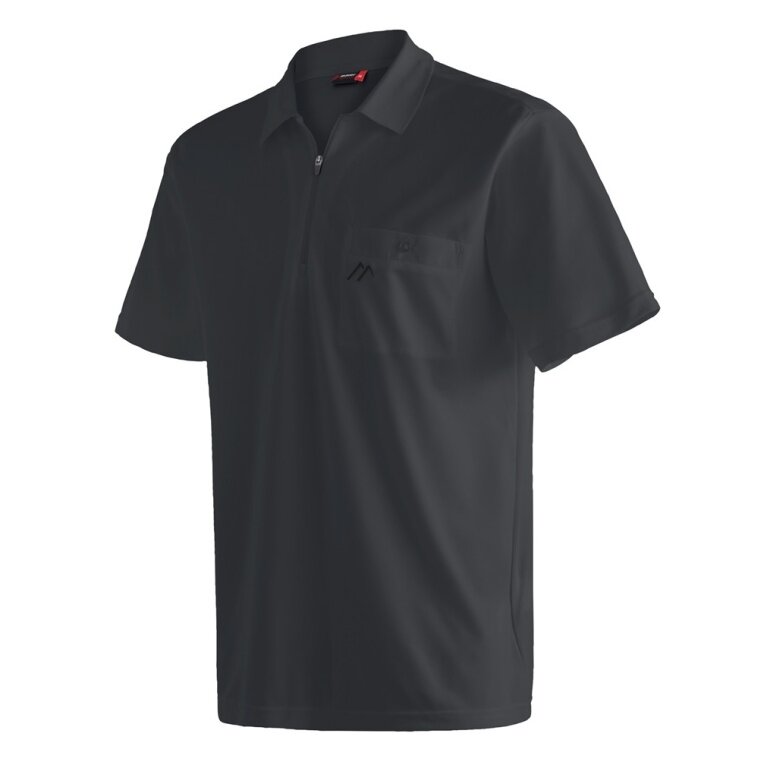 Maier Sports Polo Arwin 2.0 do wędrówek i rekreacji (oddychający, szybko schnący) czarny męski