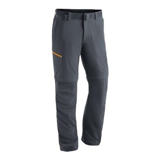 Maier Sports Spodnie wędrowne Tajo 2 Zipp-Off (długie spodnie i bermudy w jednym) długie grafitowo-szare/pomarańczowe męskie