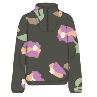 Maloja Fleecepullover MeltinaM (Half Zip, oddychający) ciemnozielony/kwiat Damen