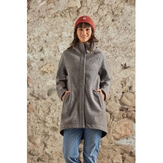 Maloja Zimowy płaszcz LupiciaM Urban Alpine Wool Coat (z kapturem, bonded wool, ciepły) szary Damski