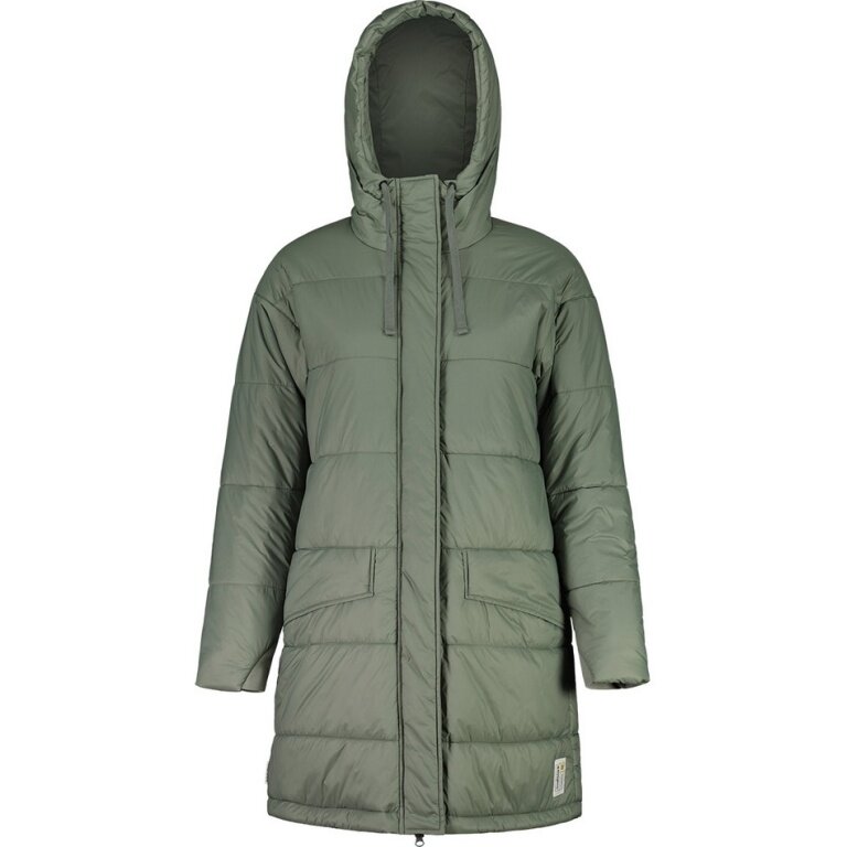 Maloja zimowy płaszcz FossanM Urban Puffer Coat (PrimaLoft® BIO133, wiatroszczelny) zielony Damski