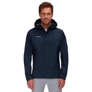 Kurtka trekkingowa Hardshell Mammut Microlayer 2.0 HS z kapturem (2.5-warstwowa, oddychająca) granatowa męska