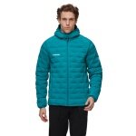 Kurtka zimowa Mammut Sander Insulated z kapturem (ocieplana dzięki wypełnieniu z włókien syntetycznych) niebiesko-zielona dla mężczyzn