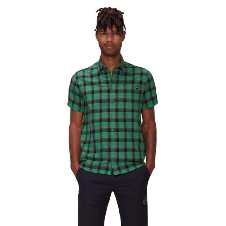 Koszula wędrowna Mammut Trovat Summer krótki rękaw (mieszanka bawełny) strata zielona/pinea męska