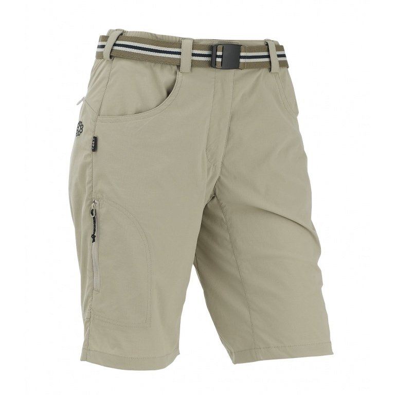 Maul Spodnie wędrówkowe Rhön II krótkie UV-Ochrona beżowe Damskie
