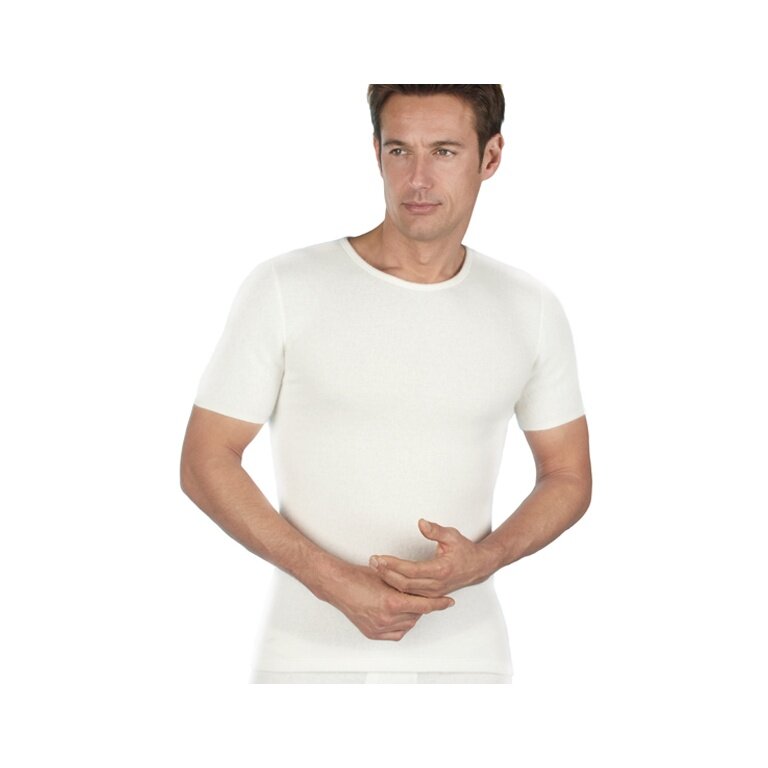 Medima Bielizna T-shirt (50% Angora) Krótki rękaw biały Mężczyźni (Rozm. M-L)