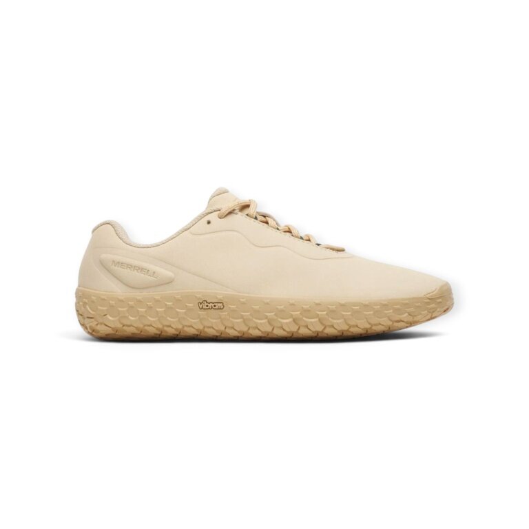 Merrell Minimalistyczne buty biegowe Vapor Glove 7 skórzane (buty do biegania boso) beżowe damskie