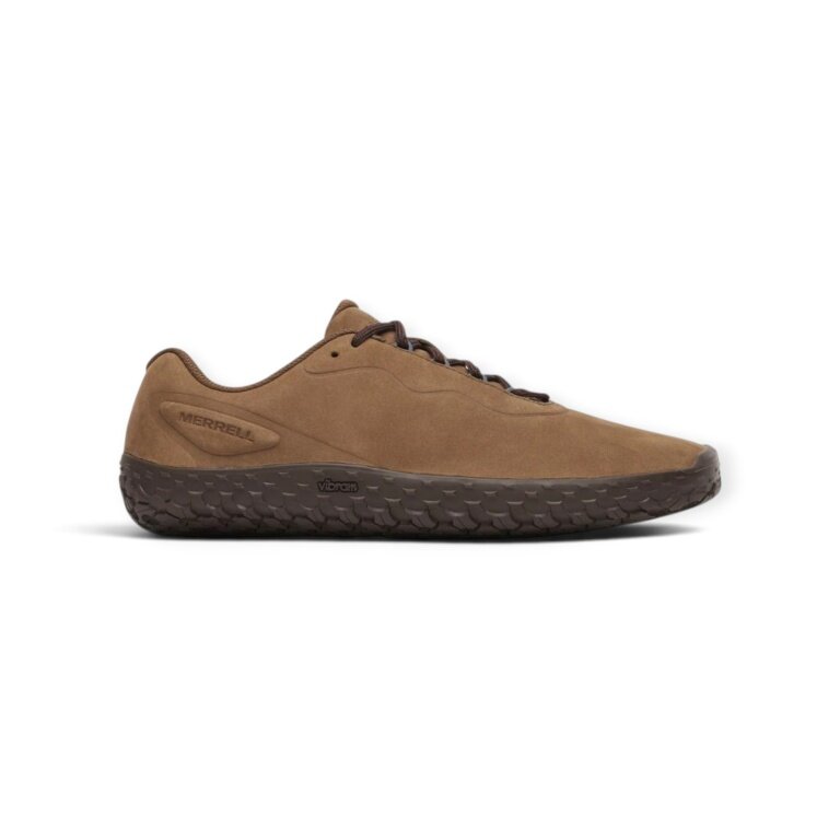 Merrell Minimalistyczne buty biegowe Vapor Glove 7 skórzane (buty do biegania na bosaka) brązowe męskie