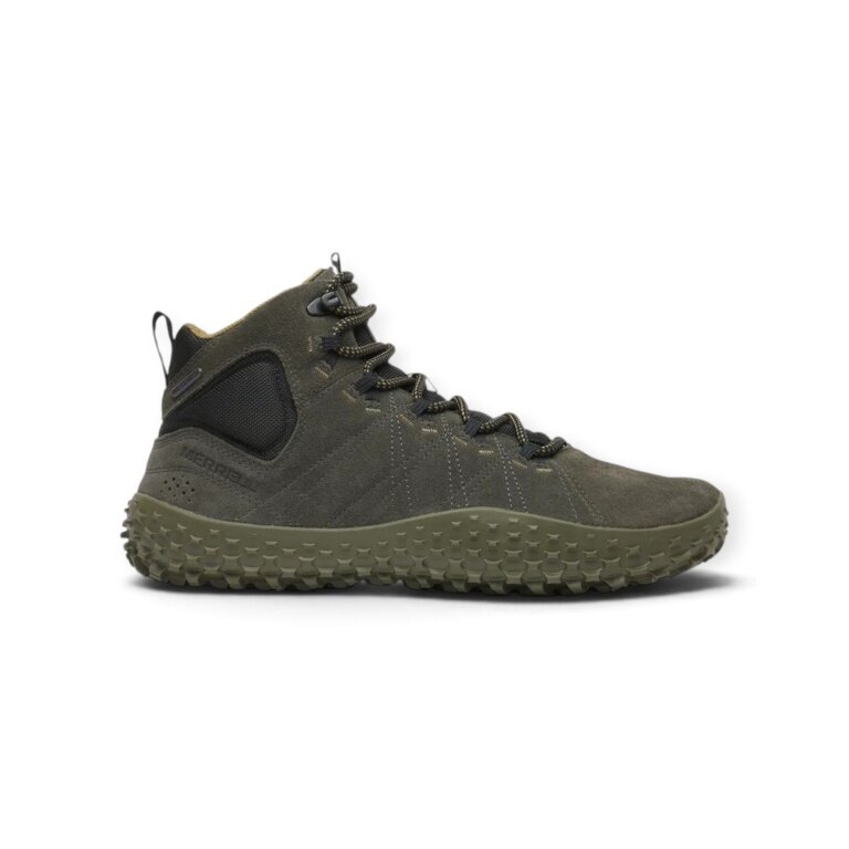 Merrell Minimalne sneakersy Wrapt Mid WP (skóra, wodoodporne) 2026 zielony mężczyźni