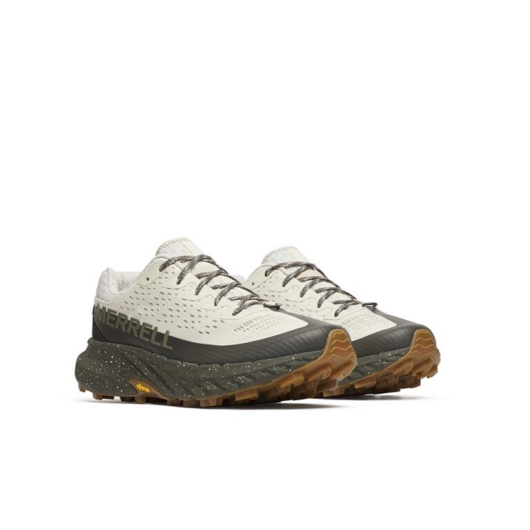 Buty biegowe Merrell Trail Agility Peak 5 (wygodny komfort noszenia, Rock Plate) beżowo-zielone męskie