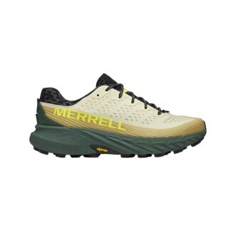 Buty biegowe Merrell Trail Agility Peak 5 (wygodny komfort noszenia, Rock Plate) zielono/beżowe męskie