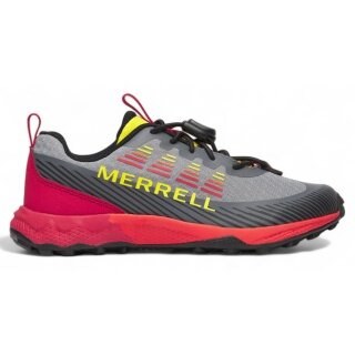 Buty trekkingowe Merrell Agility Peak (wszechstronne, system szybkiego sznurowania) szare/czerwone dla chłopców