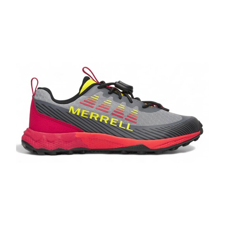 Buty trekkingowe Merrell Agility Peak (wszechstronne, system szybkiego sznurowania) szare/czerwone dla chłopców