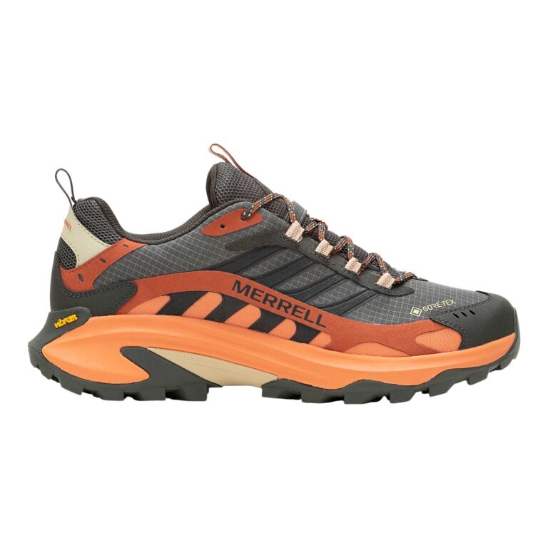Buty trekkingowe Merrell Moab Speed 2 GTX (szlak, wodoodporne) szare/pomarańczowe męskie