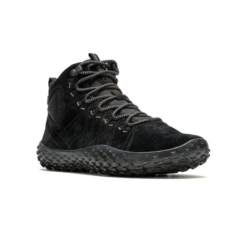Merrell Sneaker Wrapt Mid WP (minimalistyczne buty biegowe, skóra, wodoodporne) czarne męskie