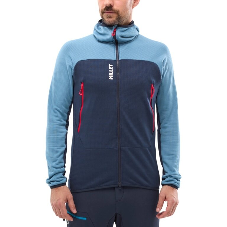 Kurtka polarowa Millet Fusion Grid Hoodie (Polartec, oddychająca) granatowa/szafirowa męska