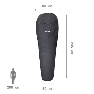 Millet Śpiwór Bivy Bag (Śpiwór biwakowy - wodoodporny i oddychający) asfaltowy szary