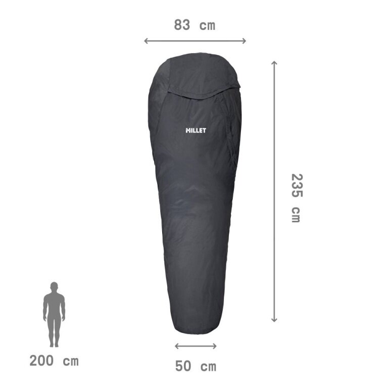 Millet Śpiwór Bivy Bag (Śpiwór biwakowy - wodoodporny i oddychający) asfaltowy szary