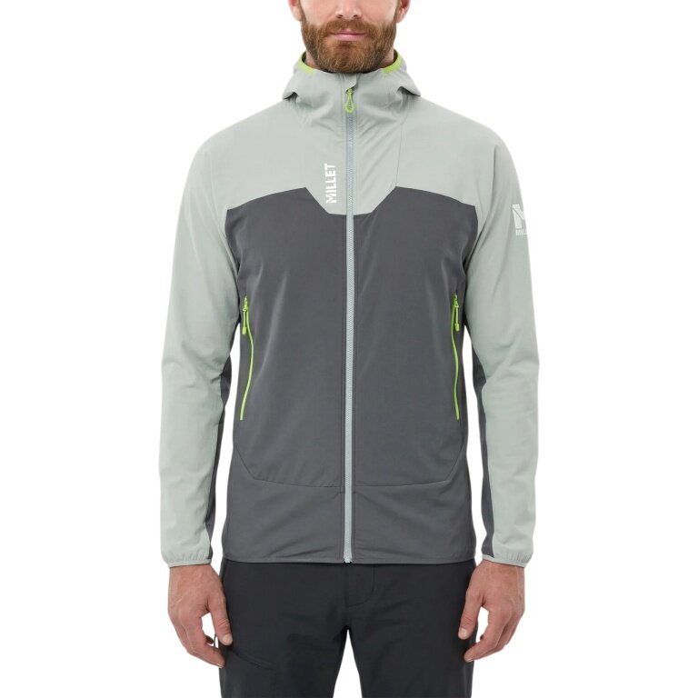 Kurtka softshell Millet Kamet XCS Light Hoodie (oddychająca, optymalna swoboda ruchów) jasna zieleń/szary męska