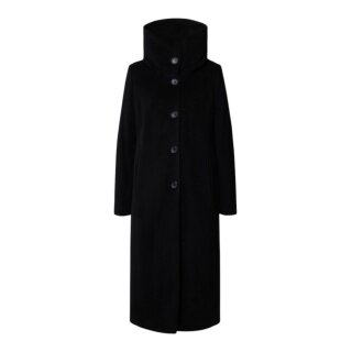 Milo płaszcz zimowy Stacy (mieszanka wełny, ciepły, z kapturem) czarny damski