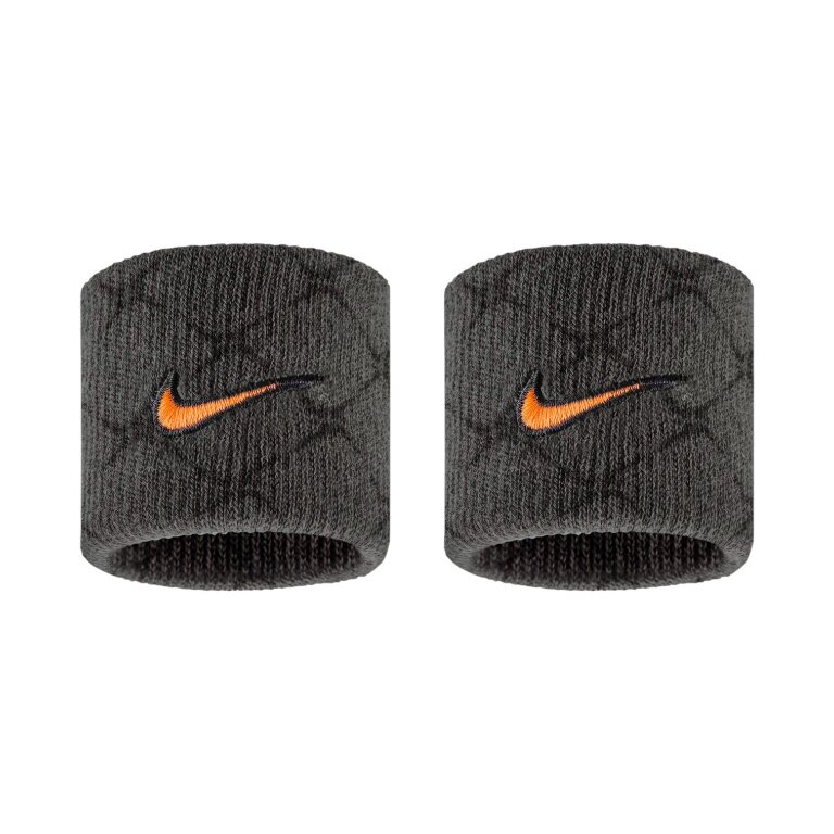 Nike opaska na nadgarstek Dri Fit Swoosh Printed (poliester) 2025 antracytowa - 2 sztuki