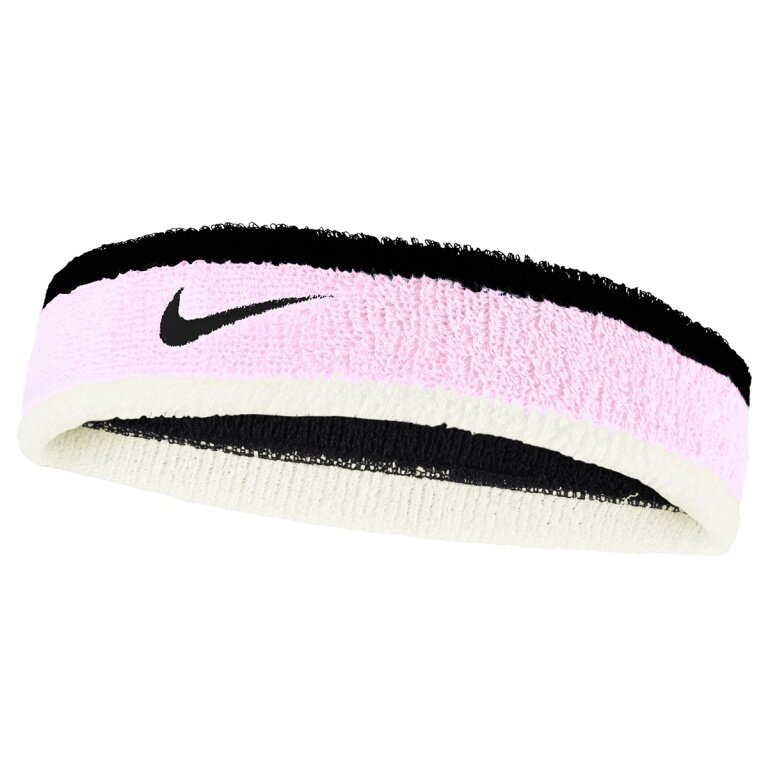 Opaska na głowę Nike Swoosh (70% bawełny) różowa/czarna/biała - 1 sztuka