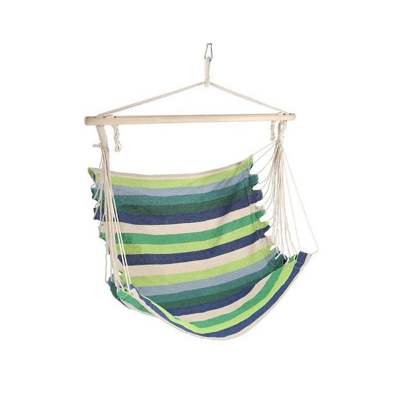 Nils Camp Fotel wiszący NC3106 (belka drewniana, materiał TC, maksymalne obciążenie: 120 kg) zielony 102x100cm