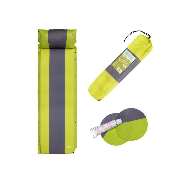Nils Camp Isomatte NC4349 (samozapadająca, poduszka) zielona/szara 193x58x5cm