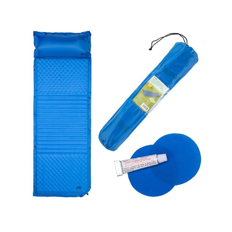 Nils Camp Isomatte NC4001 (samo-nadmuchiwane, poduszka) niebieska 190x63x38cm