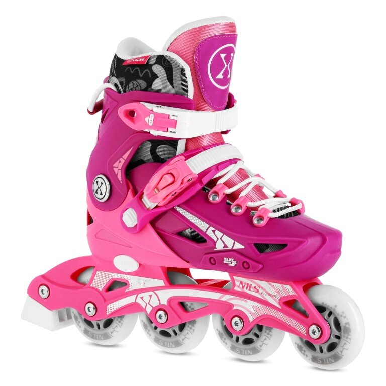Nils Extreme Rolki NA1055 Blaze (Kółka: 64/70mm/82A, Łożyska: ABEC 7) fioletowo-różowe dziewczęce