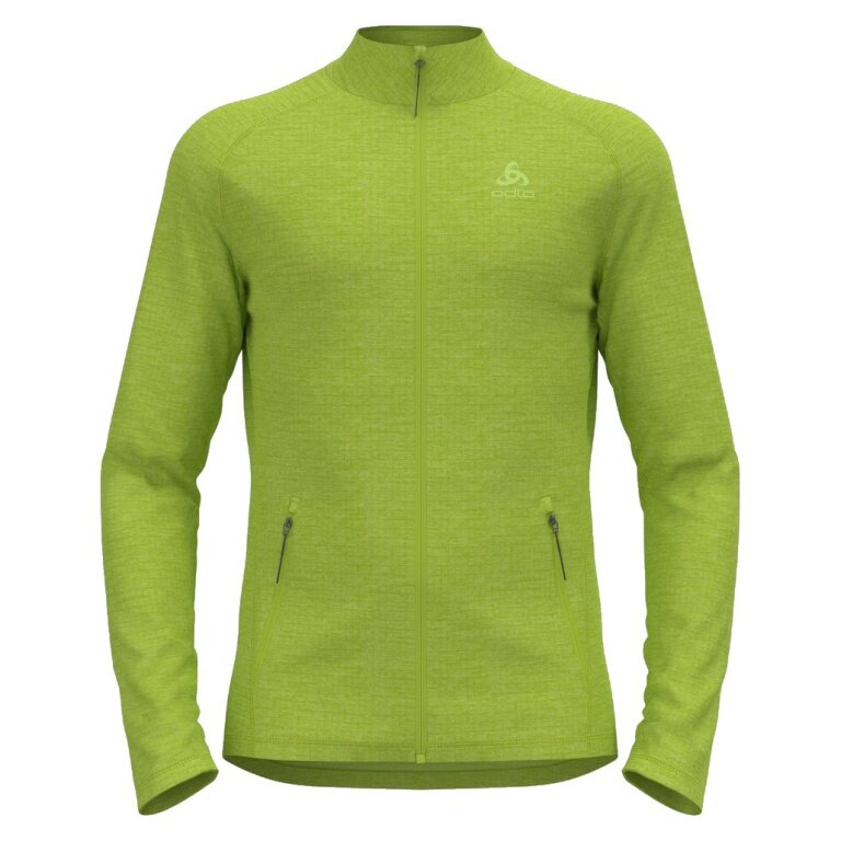 Odlo Fleecejacka Tenica Mid Layer Full Zip (miękka, szczotkowana strona wewnętrzna) zielony melange męski
