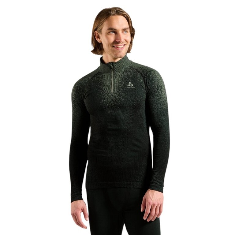 Odlo Longsleeve Performance Warm Blackcomb (szybkoschnący, bezszwowy) bielizna zielono/czarna męska