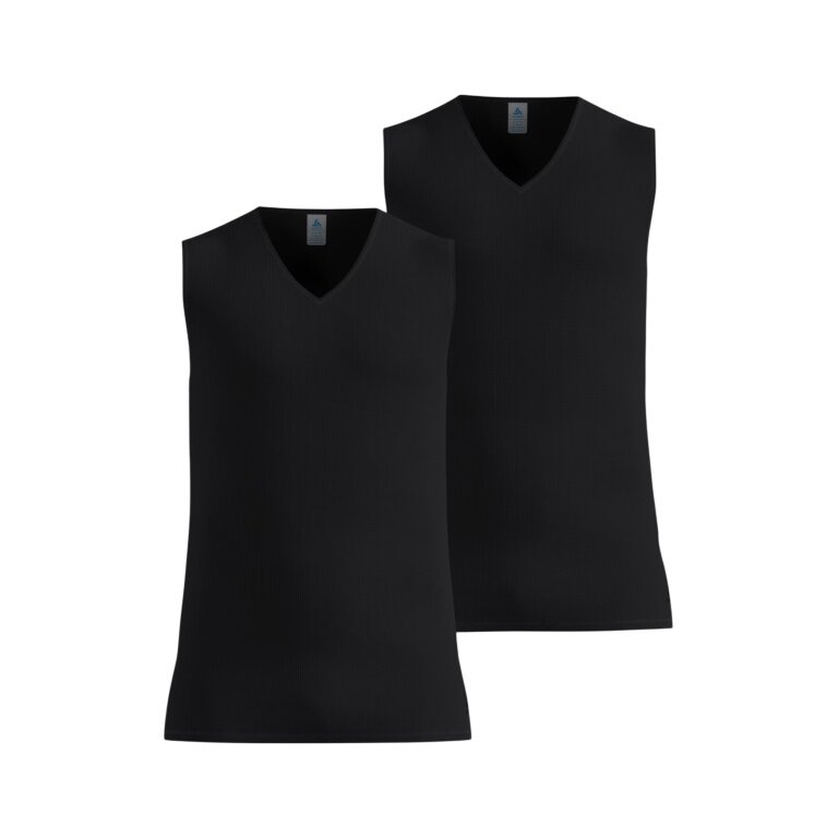 Odlo bielizna funkcjonalna singlet Active Light z dekoltem czarny męski - 2 sztuki w opakowaniu