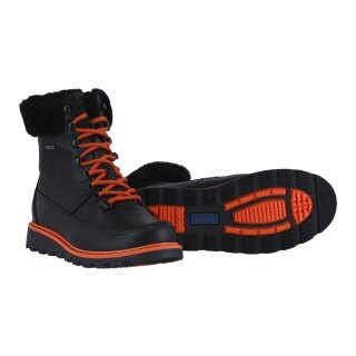 Pomar zimowe buty PÄIVI GTX (skóra nappa, wodoodporne, ocieplone owczą wełną) czarne/pomarańczowe damskie