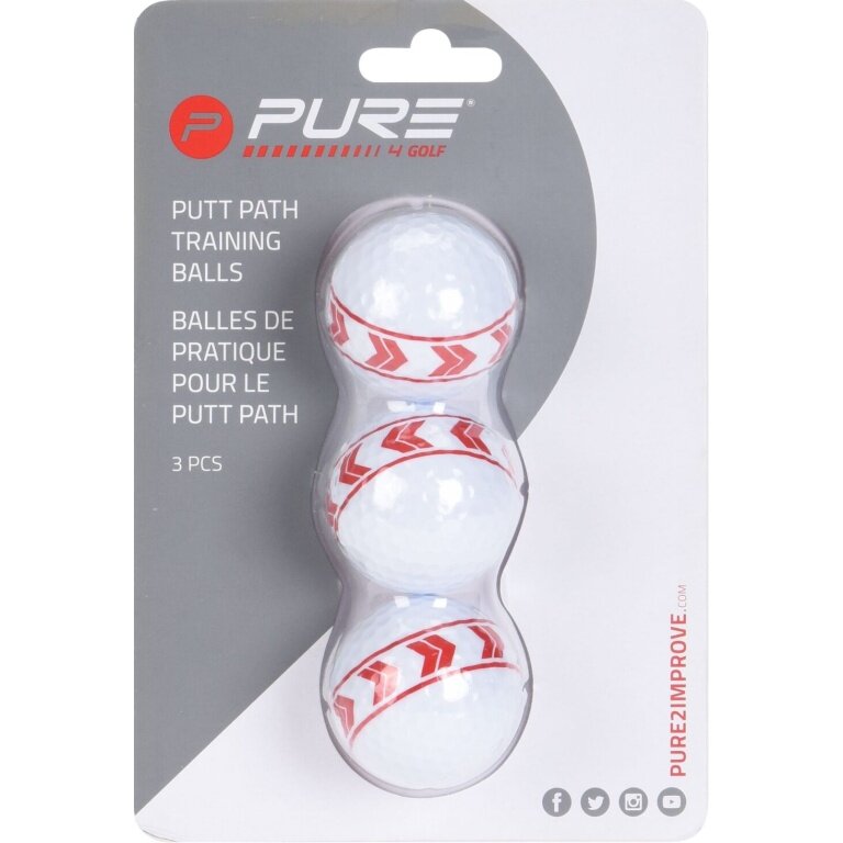 Zestaw torów do puttowania Pure2Improve Golfball - 3 sztuki białe