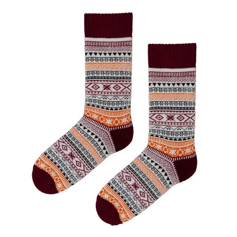 Polar Star Skarpetki Dzienne Crew Ada wzór zimowy (bawełna, ciepłe) kolorowe - 1 para
