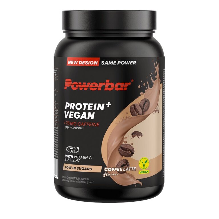 PowerBar Protein+ Vegan Proszek Kawa Latte (zawierający kofeinę) 570g puszka
