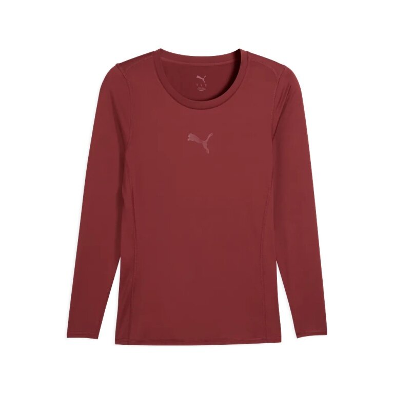 Puma bielizna funkcjonalna longsleeve teamLIGA26 Baselayer Tee bordowy męski