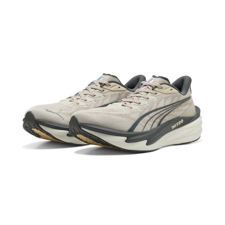 Buty biegowe Puma Deviate Nitro 4 (amortyzacja) beżowo-szare męskie