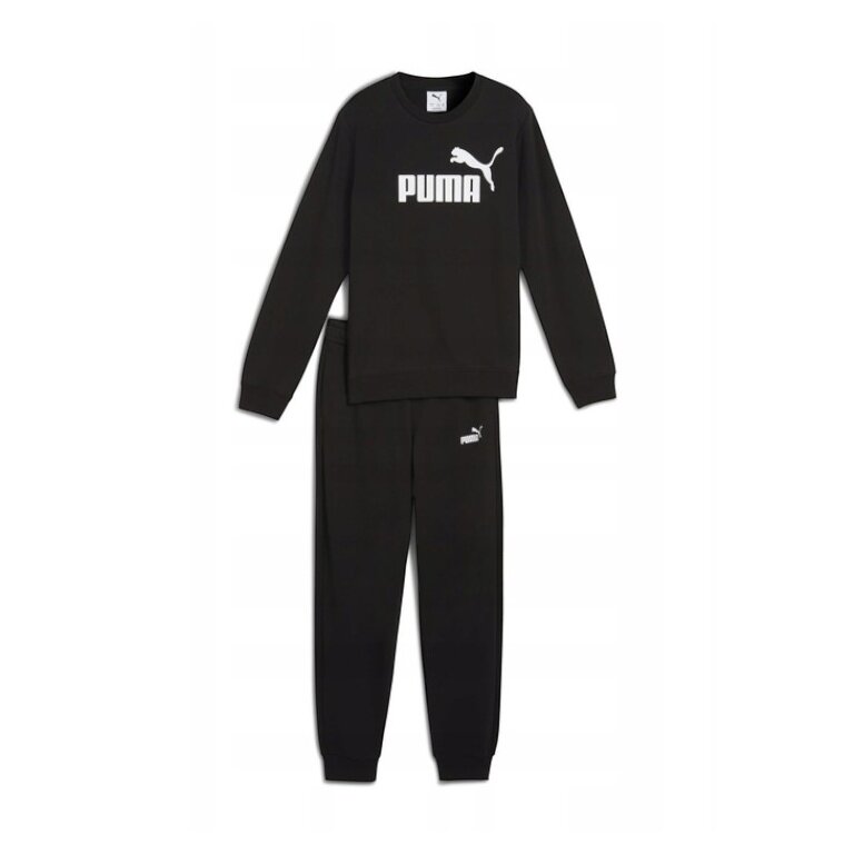 Dres Puma ESS No.1 Logo Crew Sweat Suit TR B (spodnie + bluza) czarny chłopcy