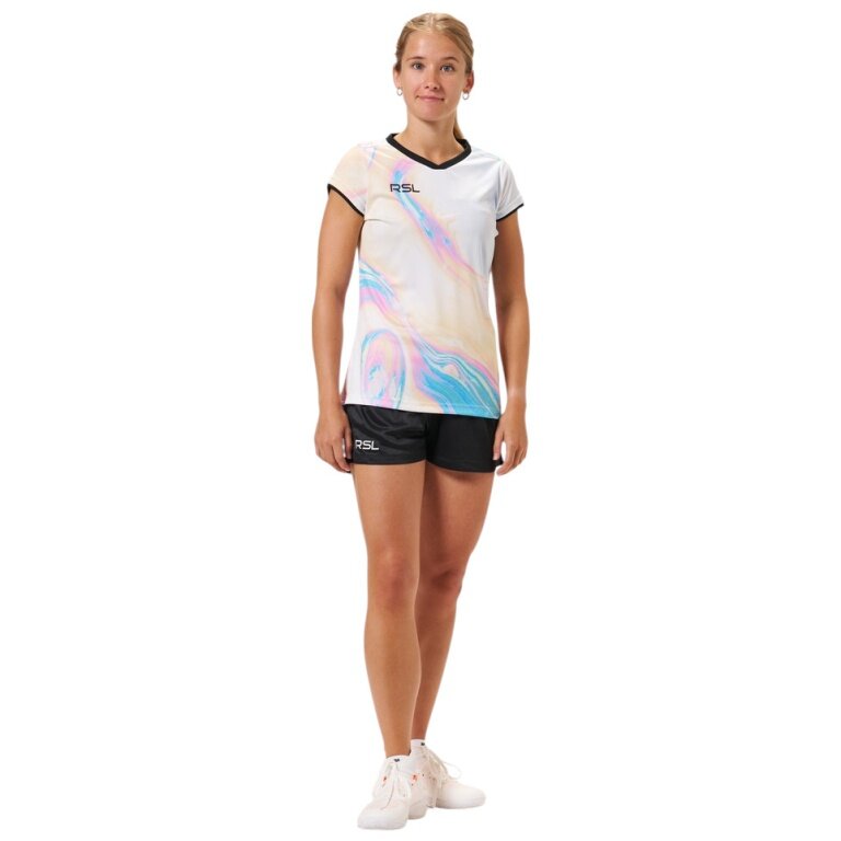 Koszulka sportowa RSL River (100% poliester) biała/wielokolorowa damska