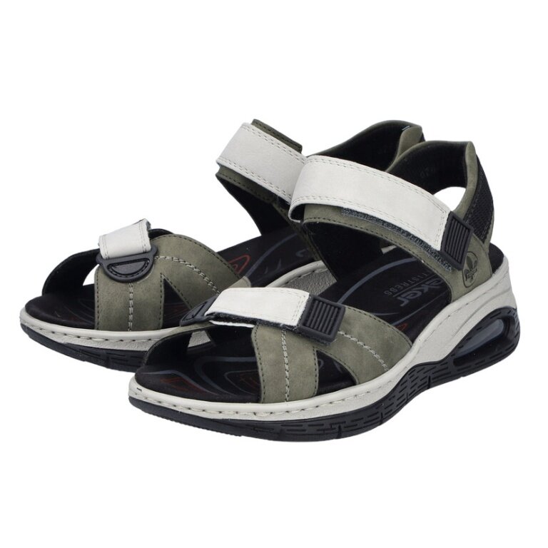 Sandały Rieker 67651 zielone damskie