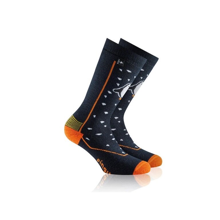 Rohner Zimowe skarpetki narciarskie Pinguin (materiał mieszany wełniany, wysoki komfort noszenia) granatowe dzieci - 1 para