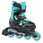 Rolki inline Microblade (kółka: 72mm/80A, łożyska: SG3) czarne/jasnoniebieskie dla dzieci