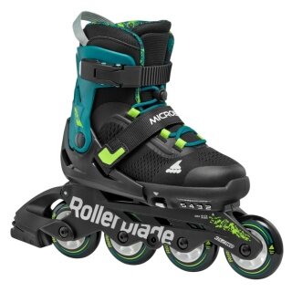 Rolki inline Microblade XT (kółka: 72mm/80A, łożyska: SG5) czarne/petrolowe/zielone dla dzieci